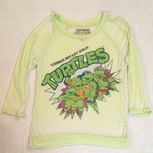 Teenage Mutant Ninja Turtles TMNT Shirt 90s Theme Sheer Burnout  Shirt - Green